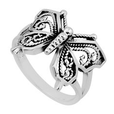 4.09gms indonesian bali style solid 925 silver butterfly ring size 7 n50405