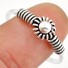 2.87gms indonesian bali style solid 925 silver flower ring size 7.5 c28722