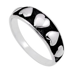 2.57gms indonesian bali style solid 925 silver heart ring size 6.5 n50375