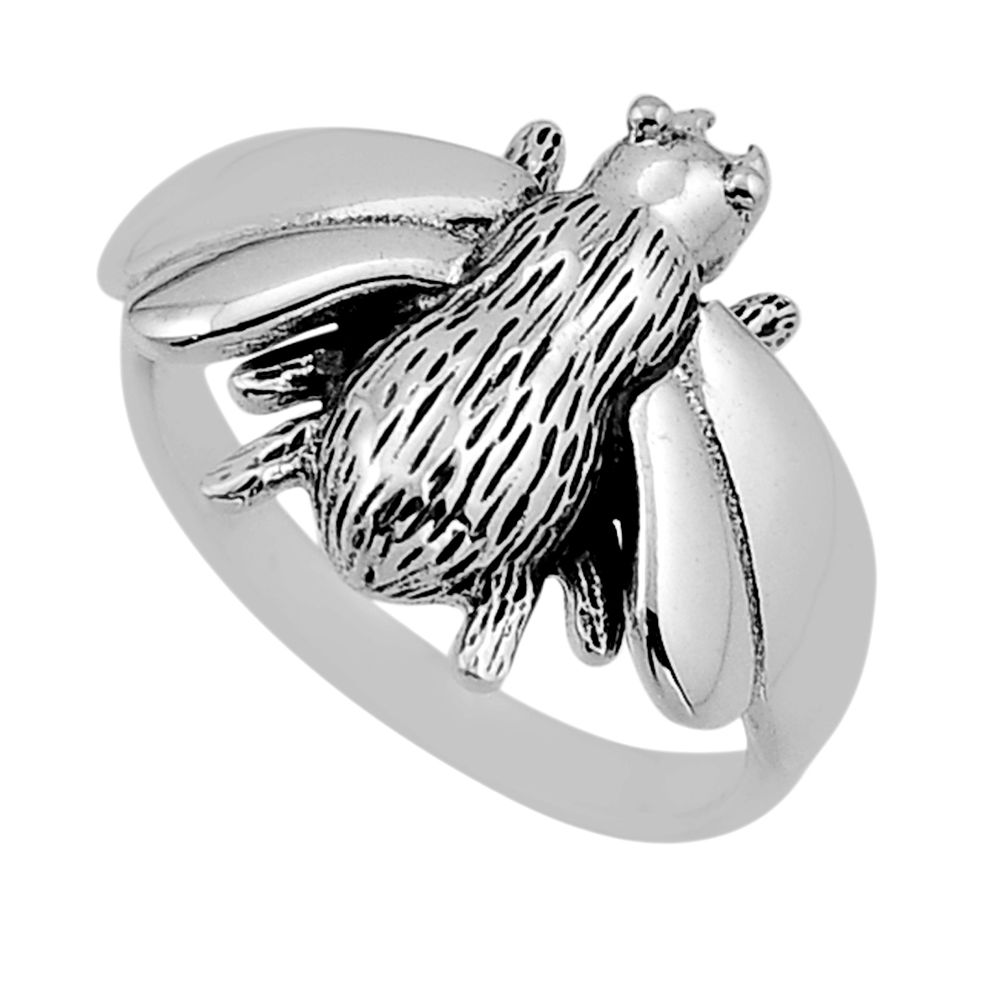 6.06gms indonesian bali style solid 925 silver honey bee ring size 6.5 n50592
