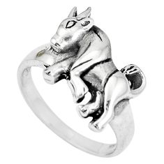 3.24gms indonesian bali style solid 925 silver horse ring size 5.5 c17043