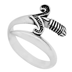 5.26gms indonesian bali style solid 925 silver mens ring size 12.5 c27876