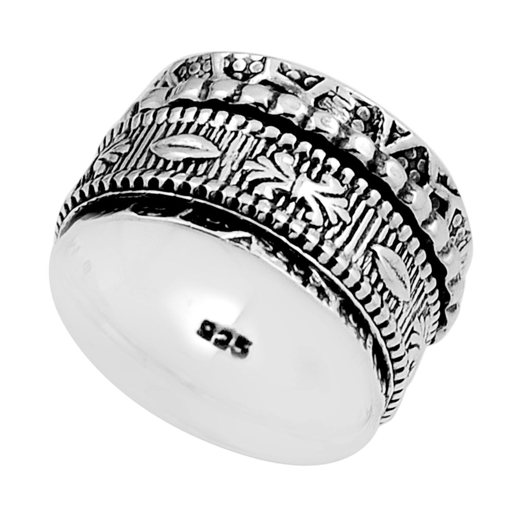 7.46gms indonesian bali style solid 925 silver spinner band ring size 6 n25997