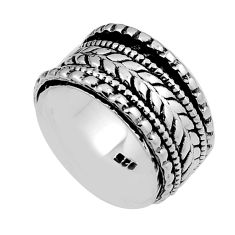 9.46gms indonesian bali style solid 925 silver spinner band ring size 7 n25988