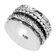 6.74gms indonesian bali style solid 925 silver spinner band ring size 7 n26000