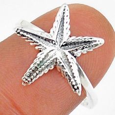 2.69gms indonesian bali style solid 925 silver star fish ring size 7.5 c29905