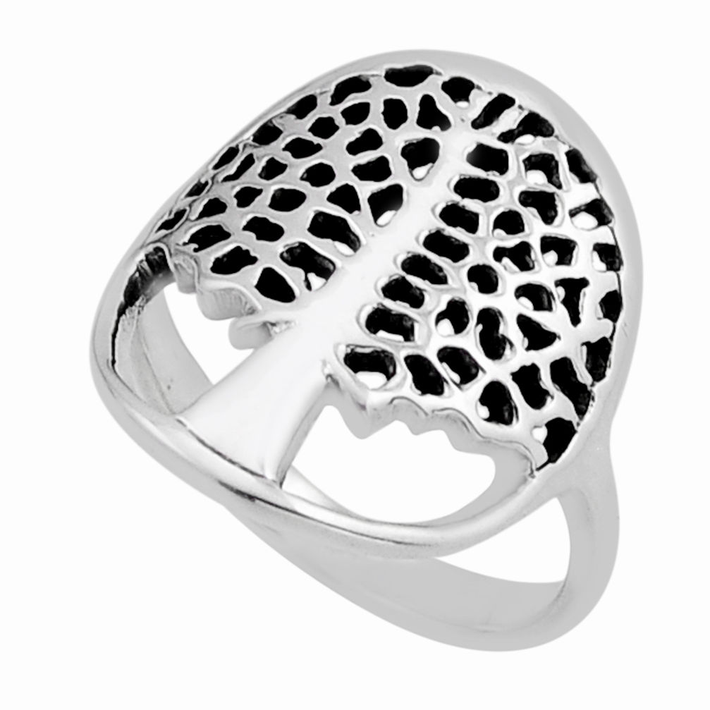 3.48gms indonesian bali style solid 925 silver tree of life ring size 5.5 y83224