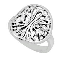 4.47gms indonesian bali style solid 925 silver tree of life ring size 6.5 y83225