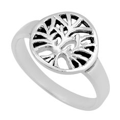2.63gms indonesian bali style solid 925 silver tree of life ring size 6.5 y83234