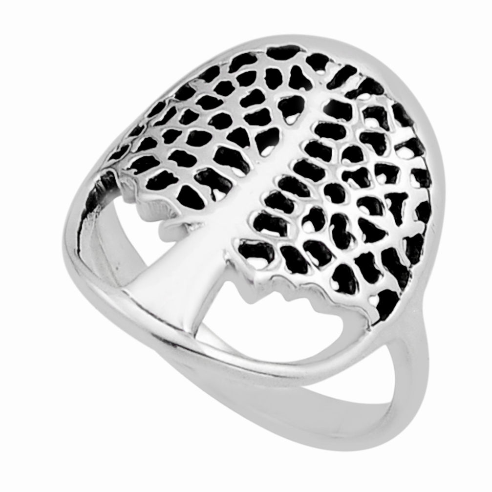 3.47gms indonesian bali style solid 925 silver tree of life ring size 5.5 y83237