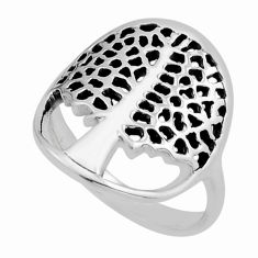 3.47gms indonesian bali style solid 925 silver tree of life ring size 5.5 y83237