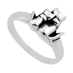 3.51gms indonesian bali style solid 925 silver two cats ring size 7.5 n50243