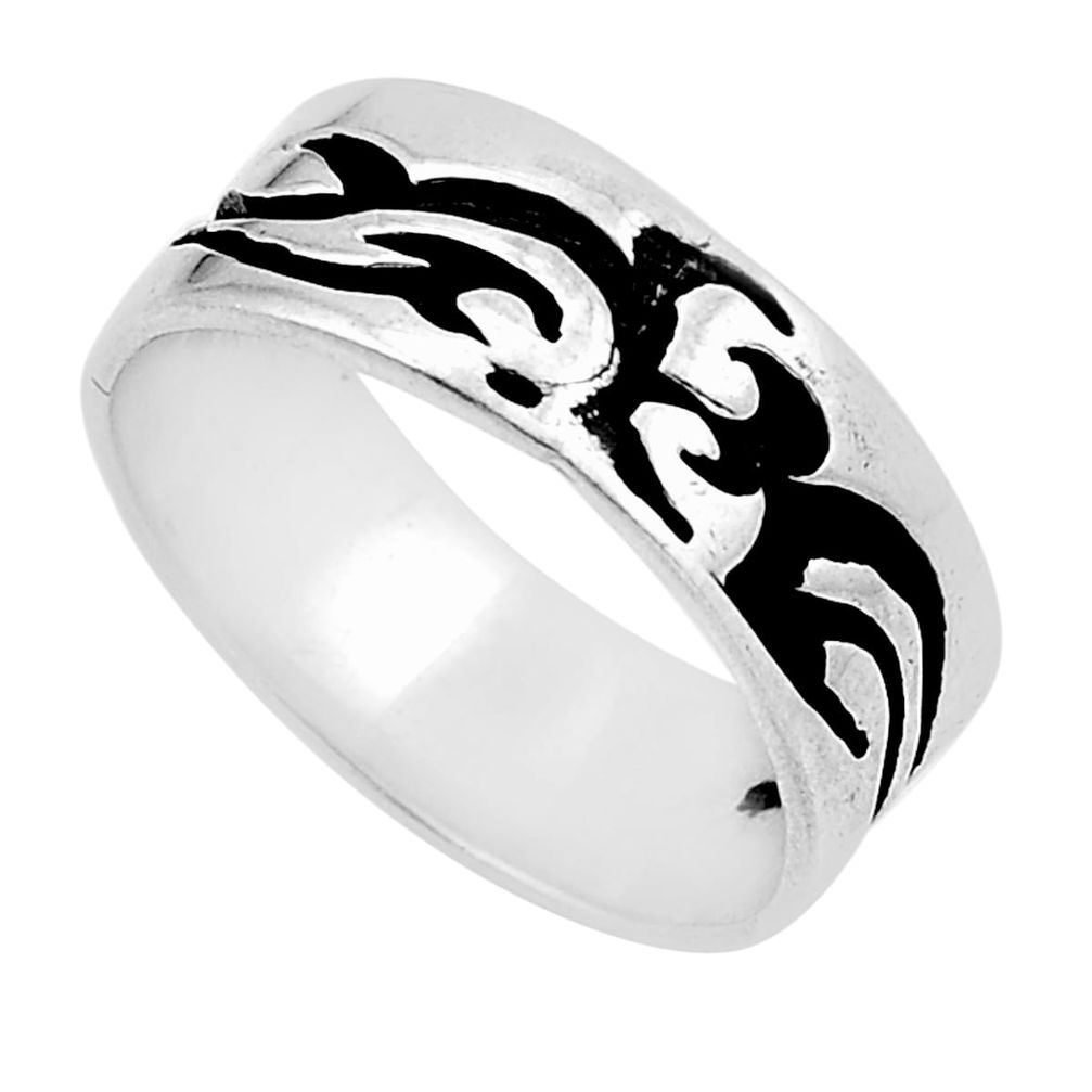 6.09gms indonesian bali style solid 925 sterling silver band ring size 11 n49936
