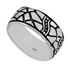 5.09gms indonesian bali style solid 925 sterling silver band ring size 8 n27108