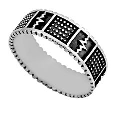 3.48gms indonesian bali style solid 925 sterling silver band ring size 8 n27110