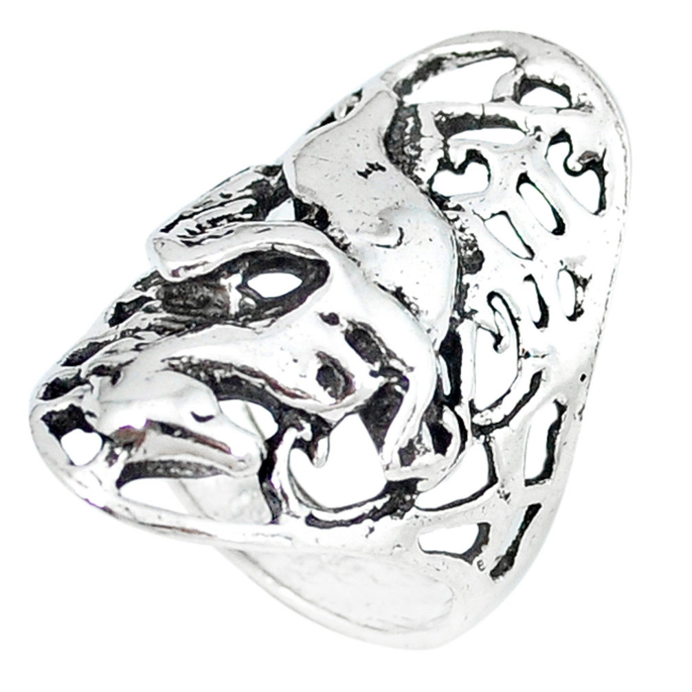 Indonesian bali style solid 925 sterling silver horse ring size 5.5 c20414