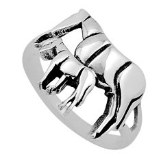5.52gms indonesian bali style solid 925 sterling silver horse ring size 9 n50613