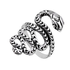 5.59gms indonesian bali style solid 925 sterling silver snake ring size 8 n50587