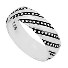 6.58gms indonesian bali style solid silver band ring jewelry size 10.5 n49994