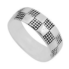 6.06gms indonesian bali style solid silver band ring jewelry size 10.5 n49995