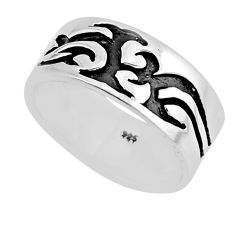 6.27gms indonesian bali style solid sterling silver band ring size 8.5 y54447