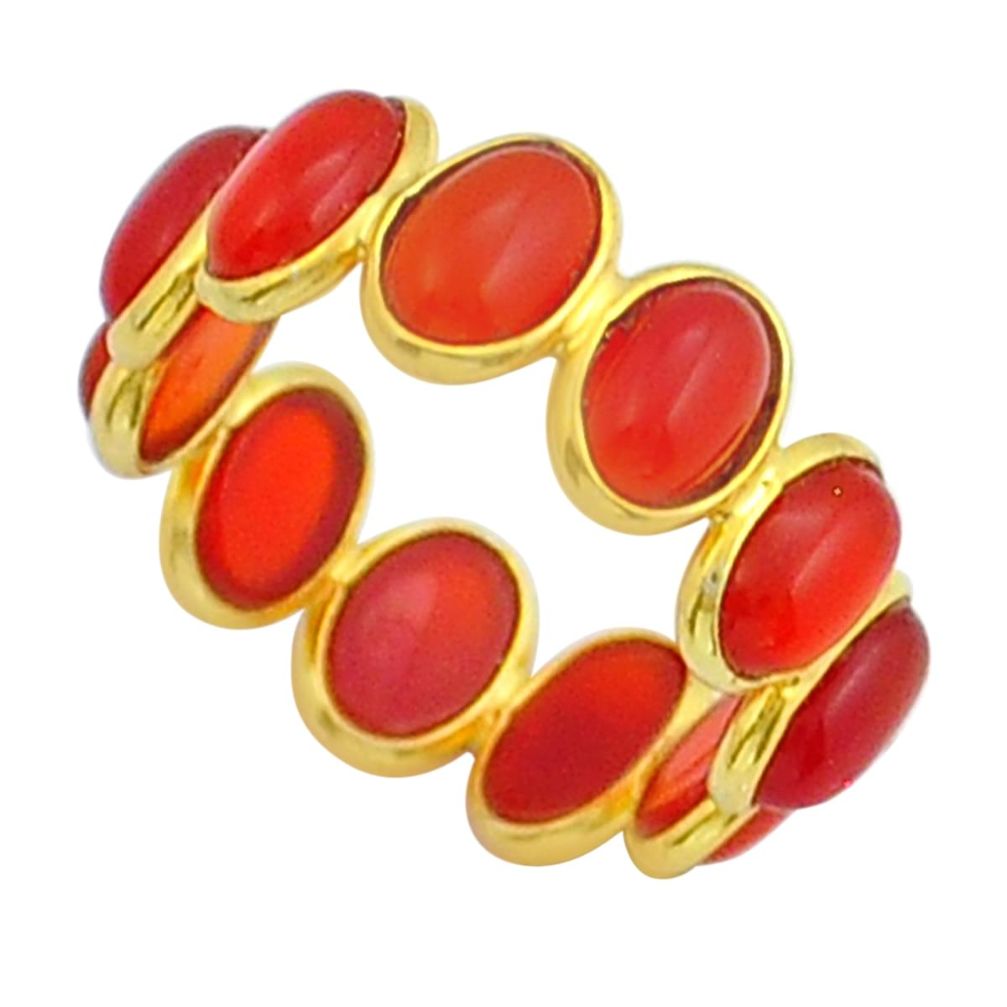 5.68cts infinity natural honey onyx oval 925 silver gold ring size 5.5 y14695