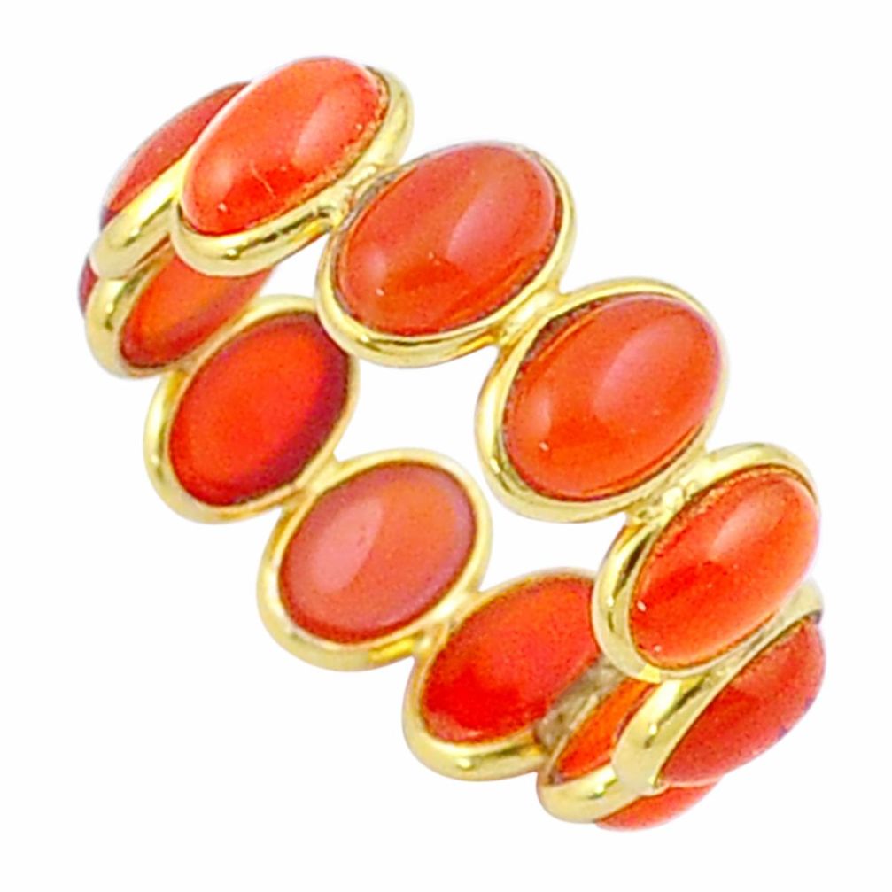 6.70cts infinity natural orange cornelian (carnelian) silver ring size 6 u20502