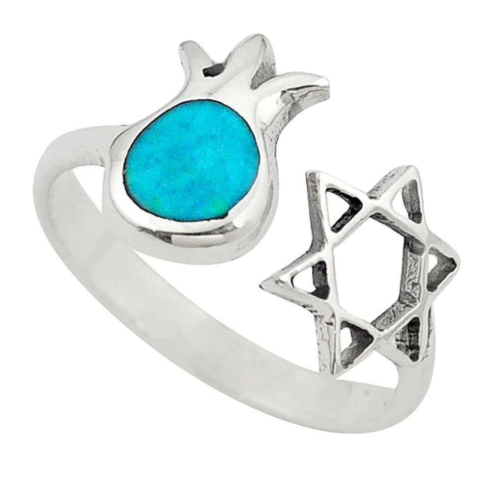 Jewish religious star david 925 sterling silver tibetan ring size 6 c10758