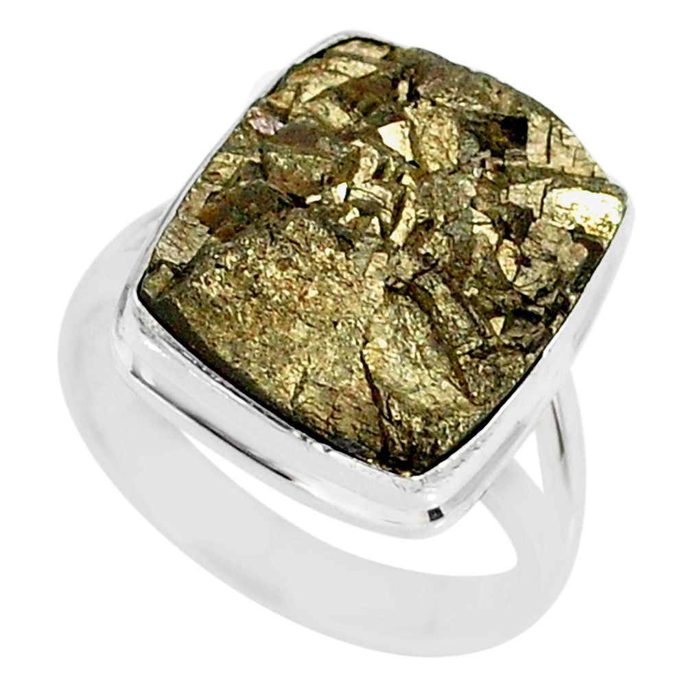 11.62cts marcasite pyrite druzy 925 silver solitaire ring jewelry size 7 r85805