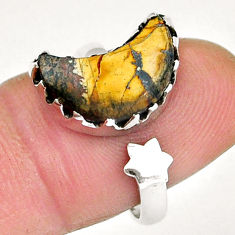 4.87cts moon star sonoran dendritic rhyolite silver adjustable ring size 8 y4710