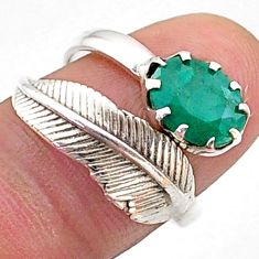3.01cts southwestern style natural emerald adjustable ring size 7.5 t62369