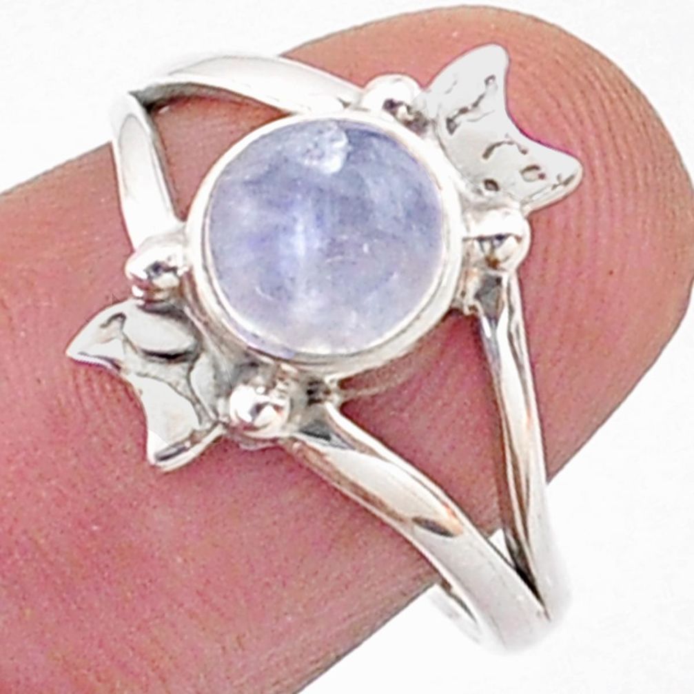2.44cts southwestern style natural rainbow moonstone silver ring size 7.5 t62440