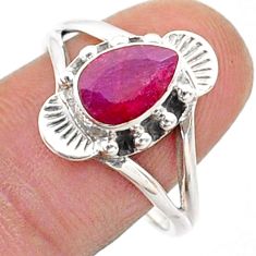 2.39cts southwestern style natural red ruby 925 silver ring size 9 t62457
