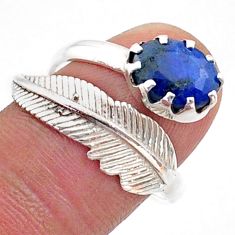 3.85cts southwestern style natural sapphire adjustable ring size 8.5 t62489