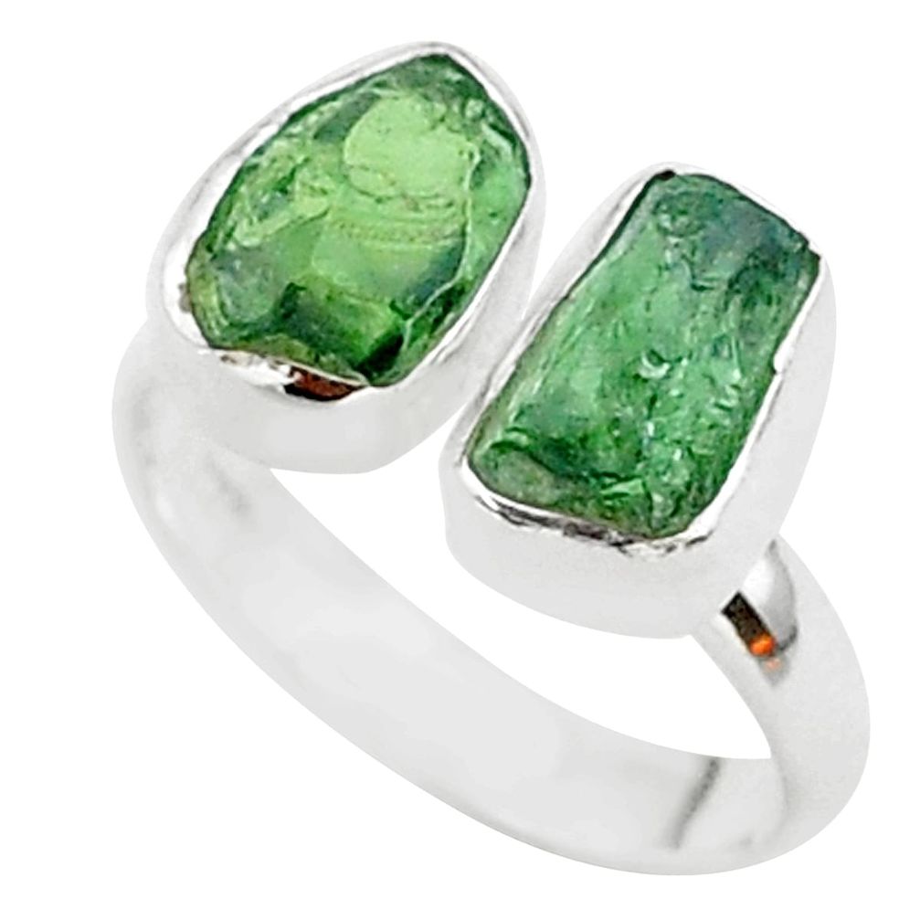 9.49cts natural apatite (madagascar) 925 silver adjustable ring size 7 t35018