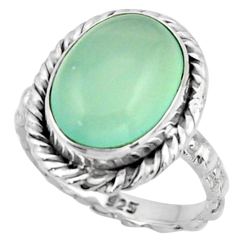 6.82cts natural aqua chalcedony 925 sterling silver ring jewelry size 6.5 d47350