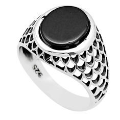 5.06cts natural black onyx 925 sterling silver mens ring jewelry size 10 c28012