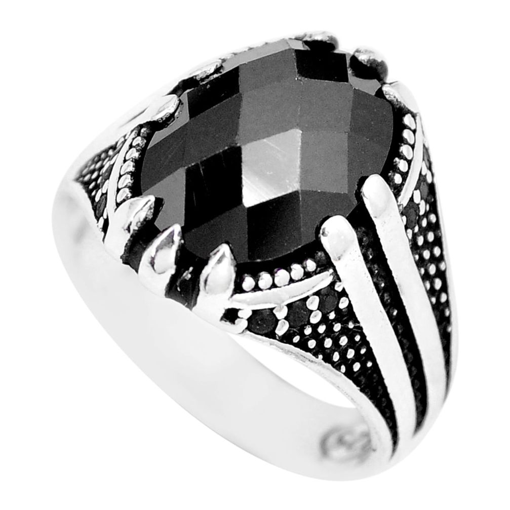 6.80cts black onyx 925 sterling silver mens ring jewelry size 9 c11475