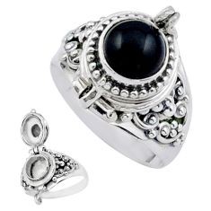 2.54cts natural black onyx 925 sterling silver poison box ring size 7 u9686