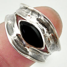 2.56cts natural black onyx 925 sterling silver ring jewelry size 6.5 r36985