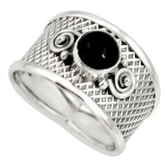 1.36cts natural black onyx 925 sterling silver solitaire ring size 7 r34670