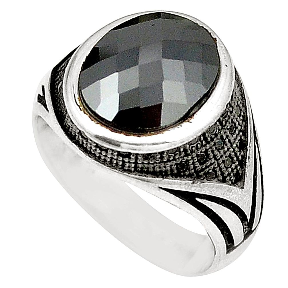 Natural black onyx topaz 925 sterling silver mens ring size 8.5 c11486