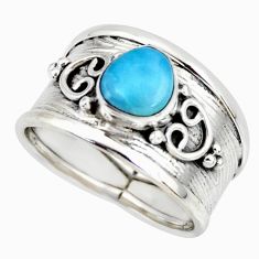 2.01cts natural blue aquamarine 925 silver solitaire ring jewelry size 7 r34462