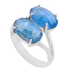 8.03cts natural blue aquamarine 925 sterling silver ring jewelry size 8 n52788