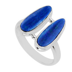 4.70cts natural blue doublet opal australian fancy 925 silver ring size 7 y62612