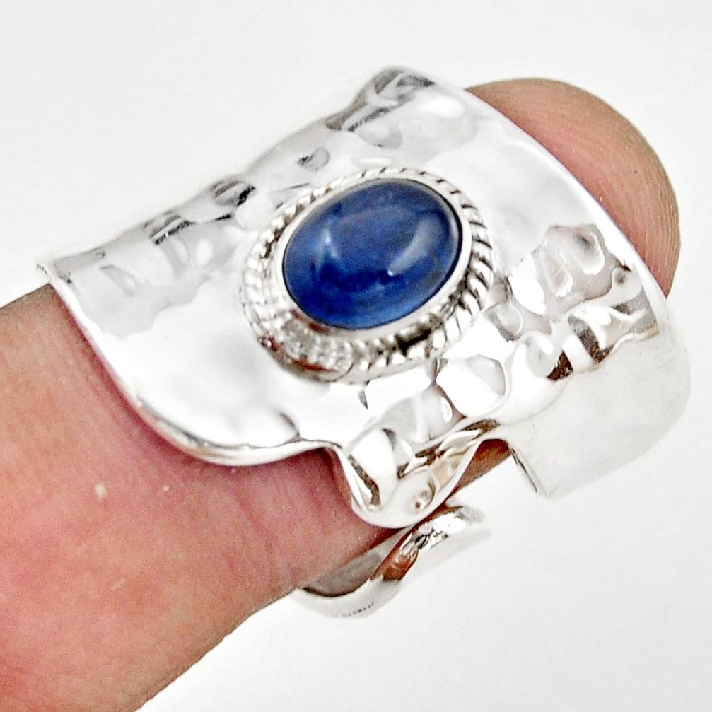 2.28cts natural blue kyanite 925 sterling silver adjustable ring size 8 r21234