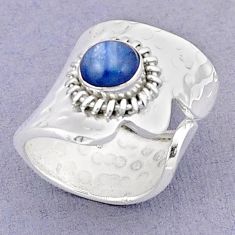 2.82cts natural blue kyanite 925 sterling silver adjustable ring size 7.5 u29434