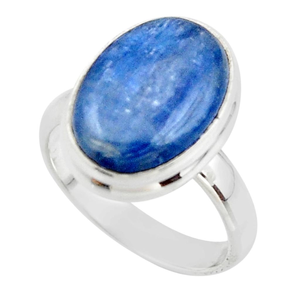 6.48cts natural blue kyanite 925 sterling silver ring jewelry size 5.5 r46721