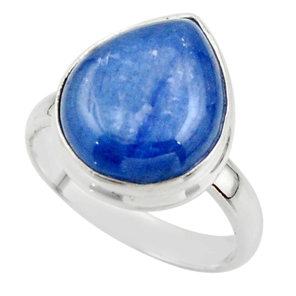 7.89cts natural blue kyanite 925 sterling silver ring jewelry size 7.5 r46724