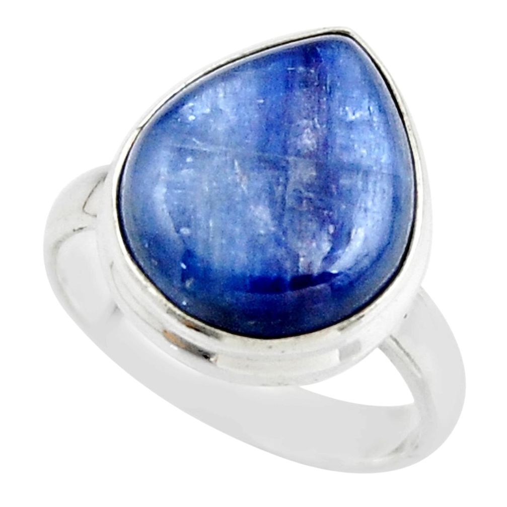 7.89cts natural blue kyanite 925 sterling silver ring jewelry size 6.5 r46773